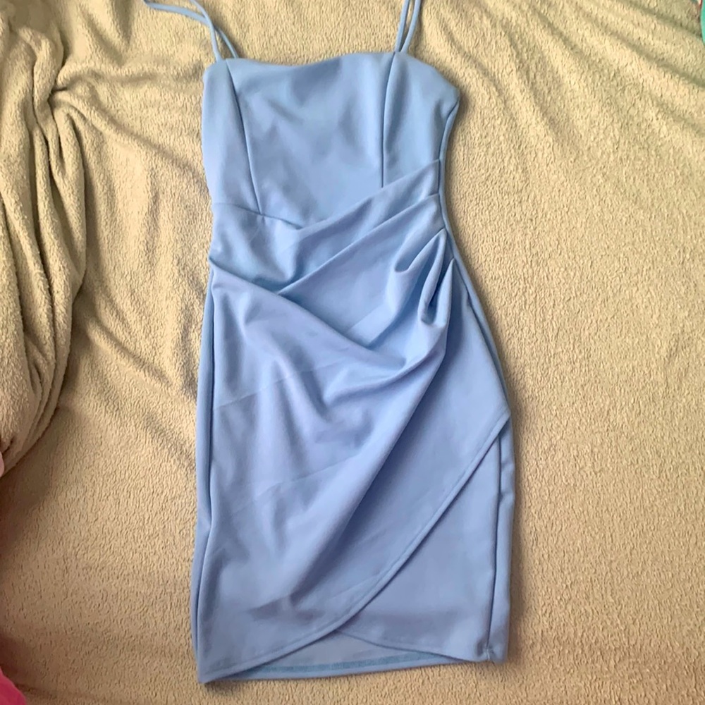 light blue mini dress